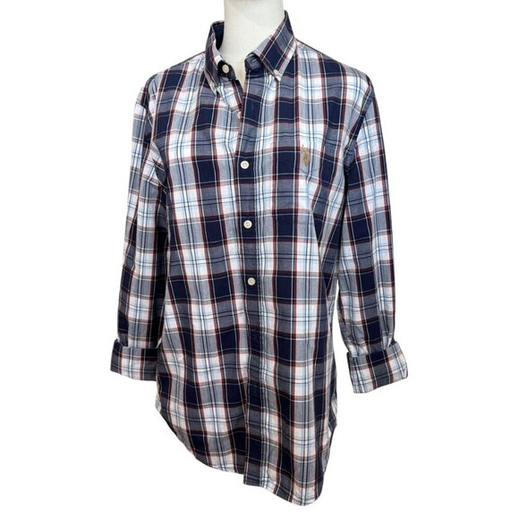 U.S. Polo Assn. Poplin Mens Classic Fit Long Sleeve Plaid Button-Down Sh… - Picture 1 of 6